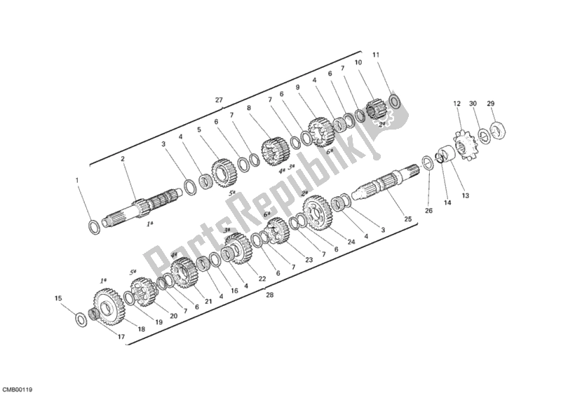 Toutes les pièces pour le Boîte De Vitesses du Ducati Sportclassic Sport 1000 S 2008